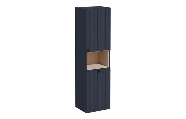 VitrA Root Groove 40cm 2 Door Semi-Tall Unit w/Laundry Basket (RH Hinge) - Matt Dark Blue